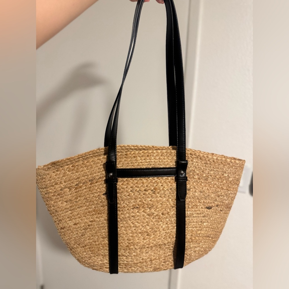Zara Tan and Black Tote Bag